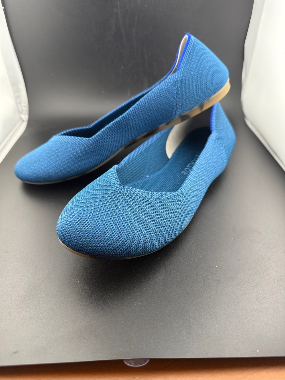 Rothy's Flat Women's Size 10 US Blue Peacock Slip On Round Toe Shoes RETIRED - Picture 2 of 5